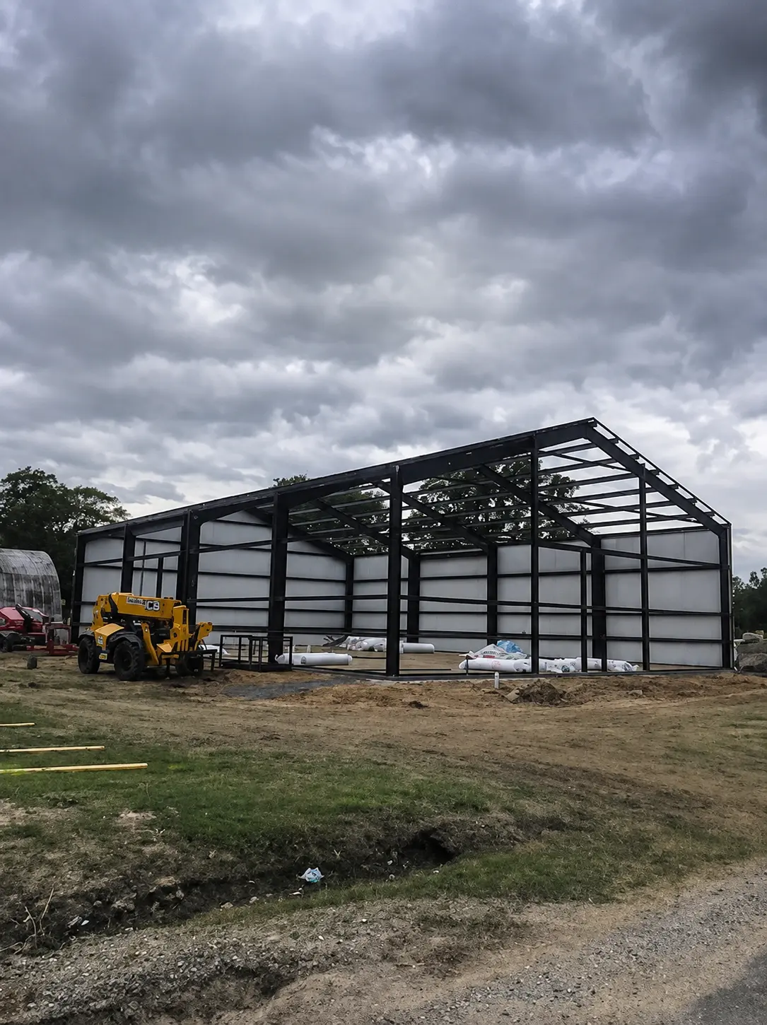 Steel frame of Celebration Church taking shape